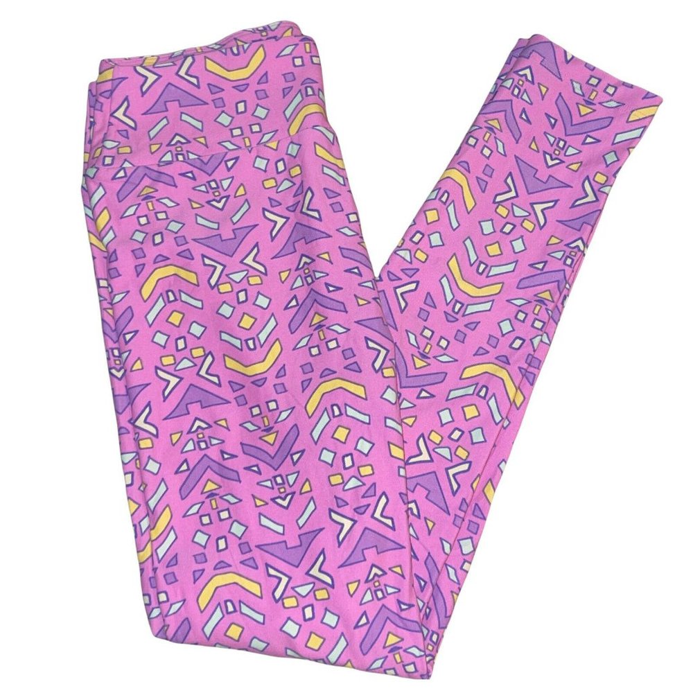 LuLaRoe Women Leggings OS One Size Geo Print Multicolor Buttery Soft Stretch NEW - Picture 5 of 7